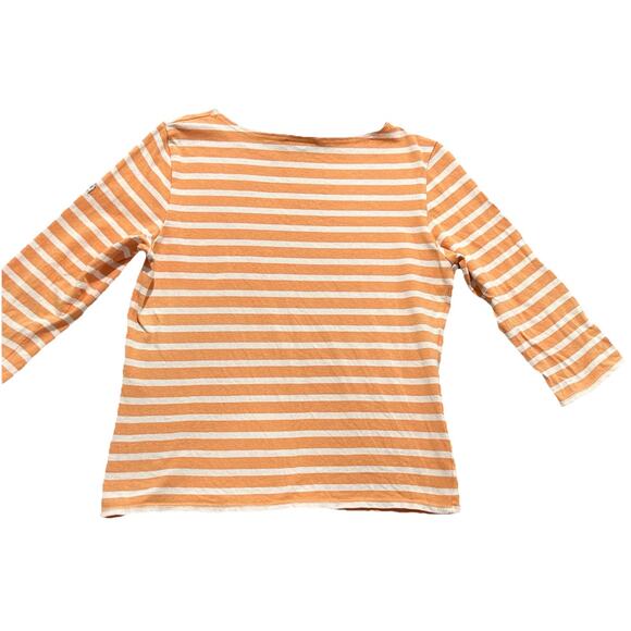 Saint James Shirt Women’s Breton Peach Cream Stripe 3/4 Sleeve - Picture 7 of 8